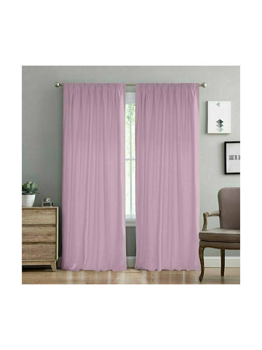 Lino Home Curtain with Pencil Pleat Samos Lavender 300x275cm