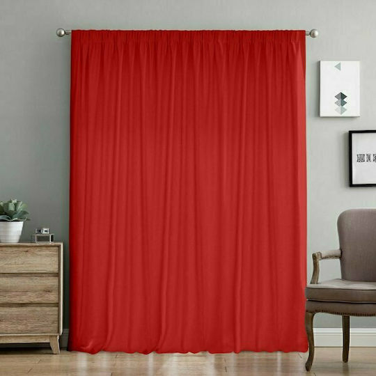Lino Home Vorhang mit Bleistiftfalten Samos Rote 150x275cm