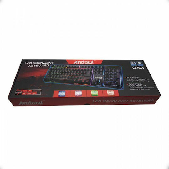 Andowl Q-801 Gaming Keyboard with RGB Lighting (English US)
