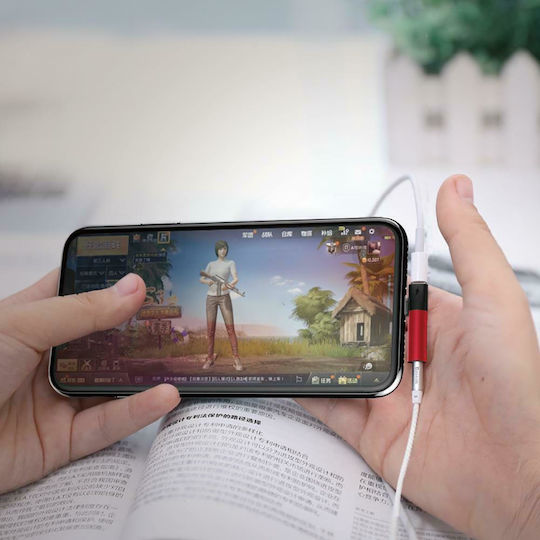 Baseus L43 Метаморфоза Мълния мъжки в 3.5mm / Мълния женски Червен