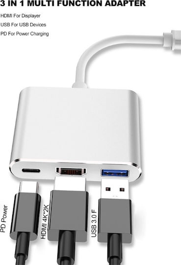 Logic USB-C Docking Station με HDMI 4K PD Μαύρο (G-43P)