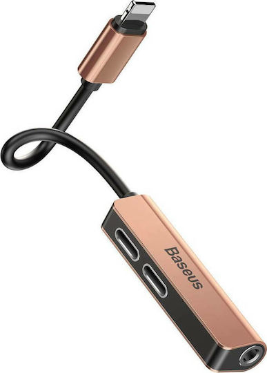 Baseus L52 Converter Lightning Male To 3.5mm Lightning Female Gold 1 Piece