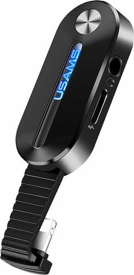 Usams SJ358 AU10 Конвертор Lightning мъжки към 3.5mm / Lightning женски Черен 1бр