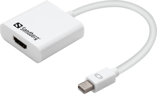 Sandberg Mini-DisplayPort männlich zu HDMI weiblich Weiß 1 Stück 509-03