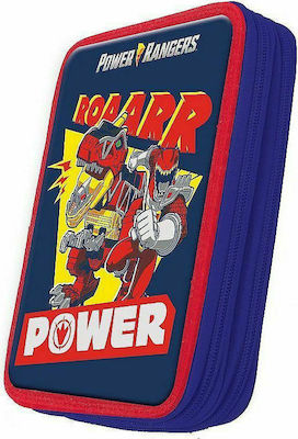 Gim Power Ranger Pencil Case with 2 Compartments Blue