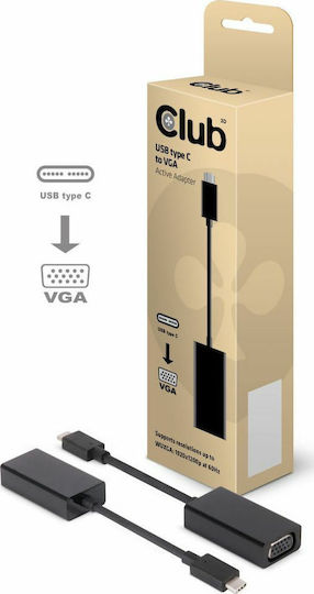 Club3D Μετατροπέας USB-C male σε VGA female 1τμχ CAC-1502
