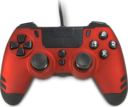 Steelplay Metaltech Verkabelt Gamepad für PC / PS3 / PS4 Rot