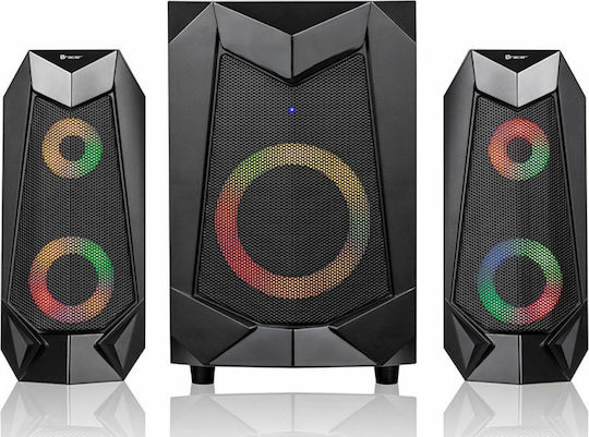 Tracer Hi-Cube RGB 2.1 Wireless Speakers with RGB and Bluetooth 20W Black