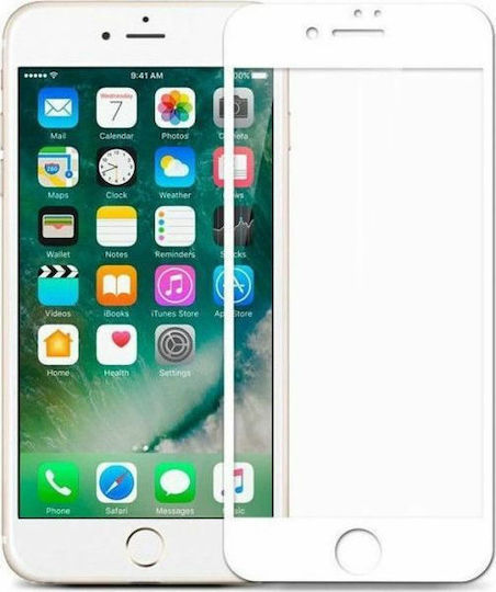 5D Full Face Tempered Glass Λευκό (iPhone SE 2022 / 2020 / 8 / 7)