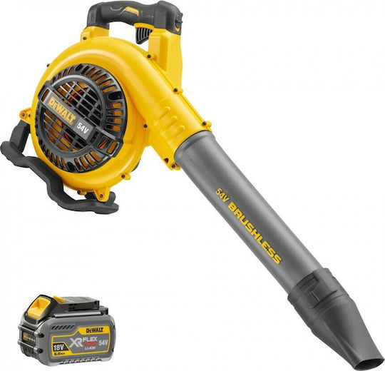 Dewalt Φυσητήρας Χειρός 54V με 1 Μπαταρία 9Ah & Ρύθμιση Έντασης με Μέγιστη Ταχύτητα Αέρα 193km/h
