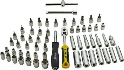 Stanley Set de chei tubulare și clichet 1\4" 60buc