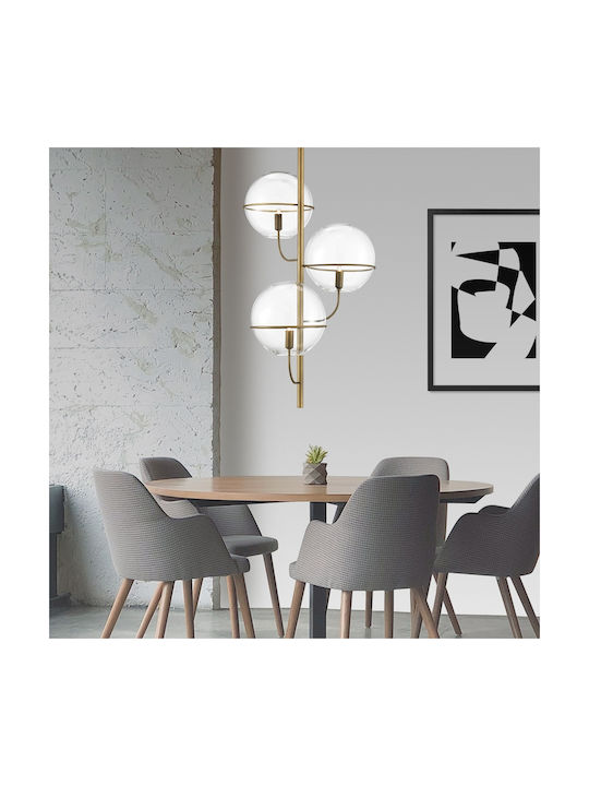 Luma Pendant Light Three-Light for Socket G9 Gold