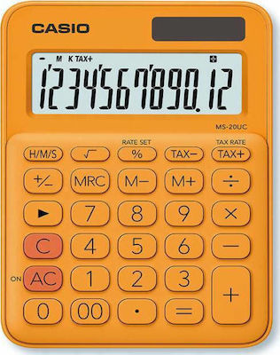 Casio MS-20UC Calculator Accounting 12 Digits in Orange Color