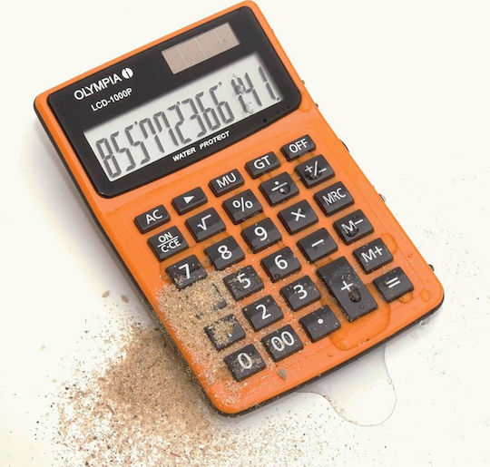 Olympia LCD-1000P Αριθμομηχανή 12 Ψηφίων σε Πορτοκαλί Χρώμα