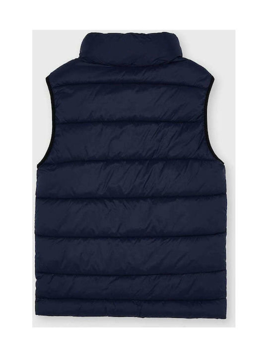 Mayoral Kids Quilted Jacket Sleeveless Short Navy Blue