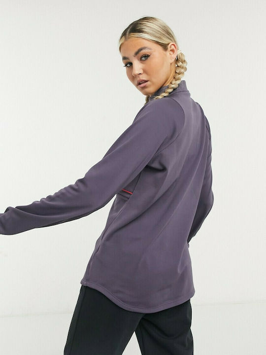 Nike Football Academy Women's Athletic Blouse Long Sleeve with Zipper Purple