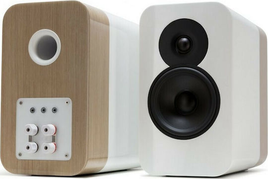 Q-Acoustics Concept 300 + Tensegrity Stand Pair of Hi-Fi Speakers Bookself 200W 2 No of Drivers W22xD40xH35.5cm. Oak Tree