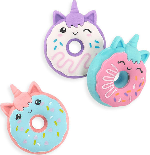 Ooly Eraser Set for Pencil and Pen Magic Bakery Unicorn Donuts 3pcs