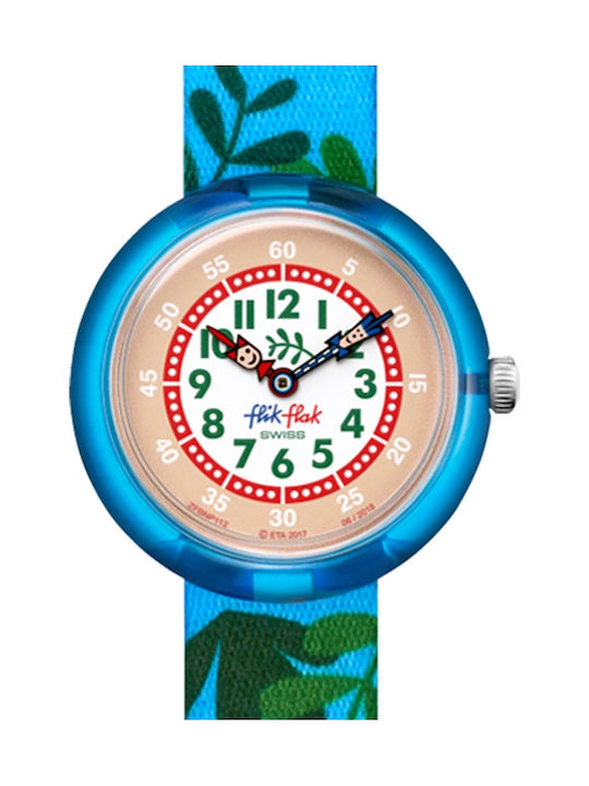 FlikFlak Kids Analog Watch Amazoonia with Fabric Strap Light Blue