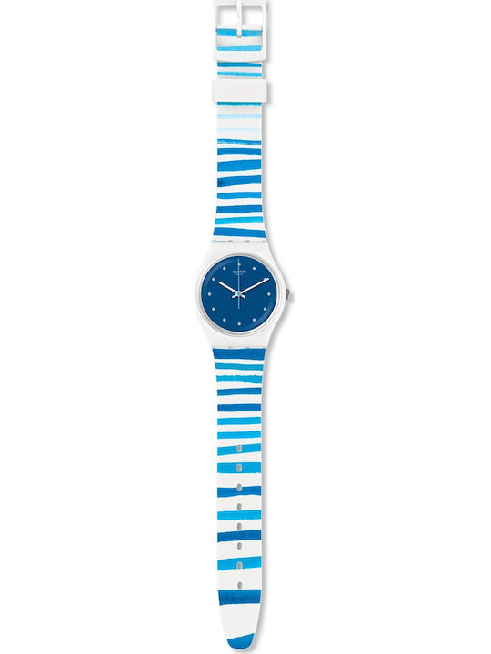 Swatch Sea View Γυναικείο Ρολόι 34mm Μπαταρίας με Μπλε Καουτσούκ Λουράκι