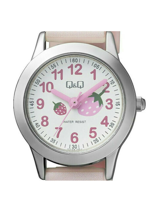 Q&Q Kids Analog Watch with Rubber/Plastic Strap Pink