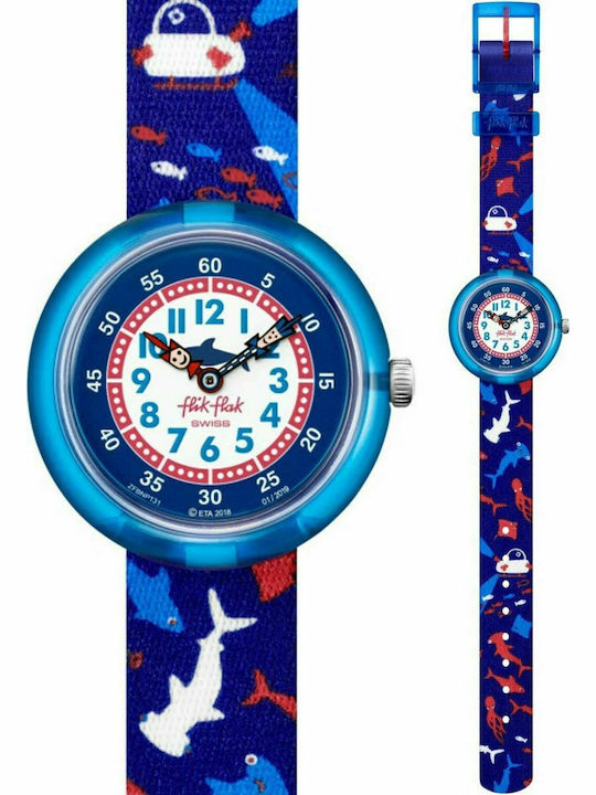 FlikFlak Kids Analog Watch Deep Trip with Fabric Strap Blue