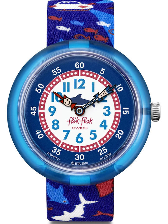 FlikFlak Kids Analog Watch Deep Trip with Fabric Strap Blue