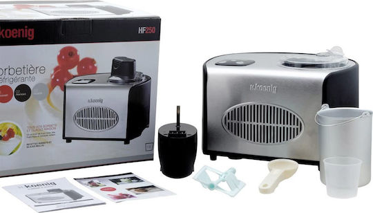 HKoenig HF250 Παγωτομηχανή 1.5lt Ασημί
