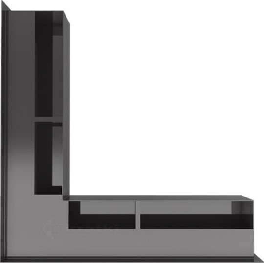 Kratki Corner Fireplace Air Shutter Black 56x56x9cm