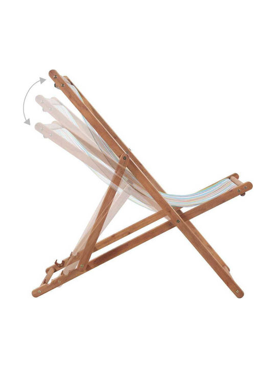 Σεζλόνγκ Ξύλινη με Πολύχρωμο Ύφασμα 106x60x90cm