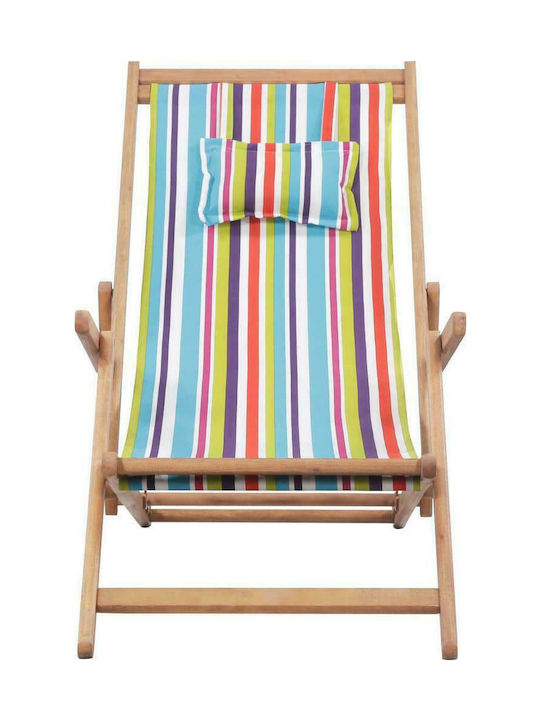 Liegestühle Holz mit Armlehne & Mehrfarbig Stoff 127x60x95cm