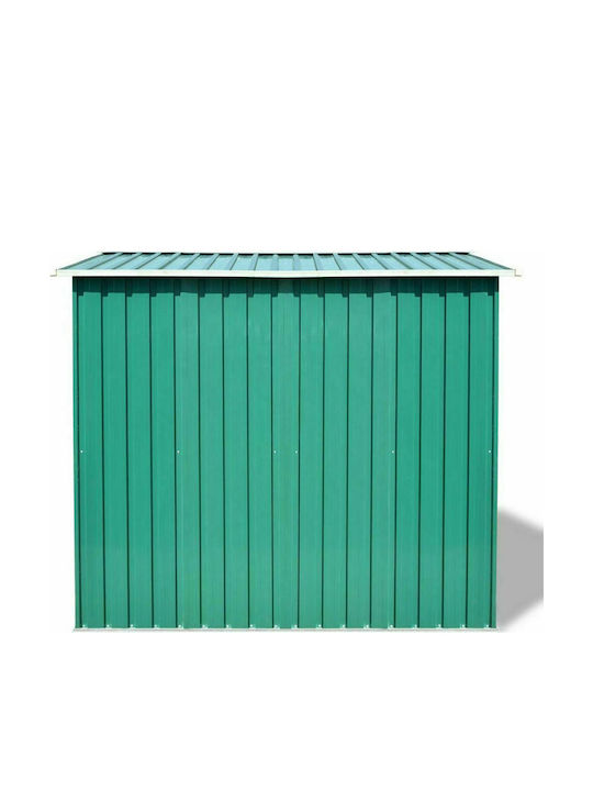 Metallic Galvanized Garden Warehouse with Double-Leaf Door & Air Vent Green L2.57xW2.05xH1.78cm