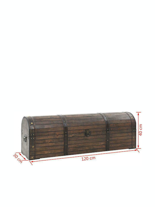 vidaXL Wooden Decorative Trunk Brown 120x30x40cm