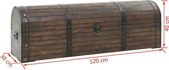 vidaXL Wooden Decorative Trunk Brown 120x30x40cm