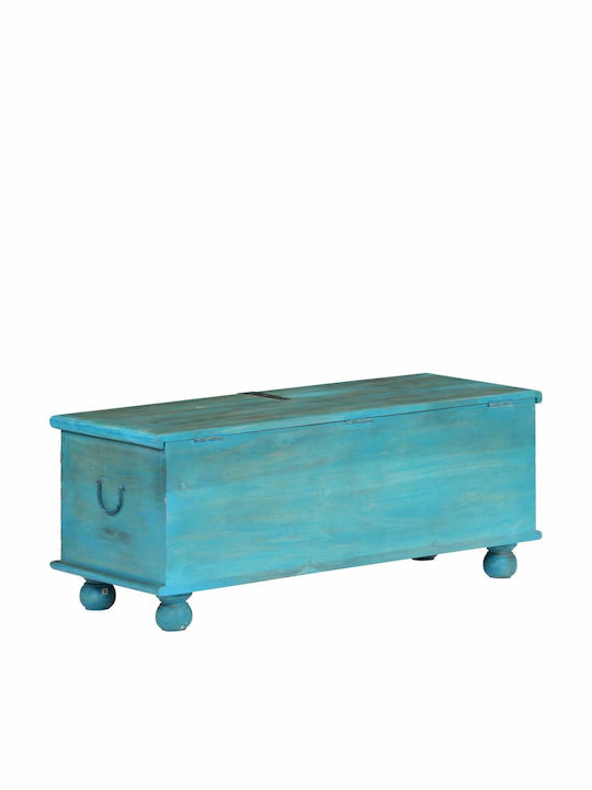 vidaXL Διακοσμητικό Μπαούλο Ξύλινο Μπλε 100x40x41εκ.