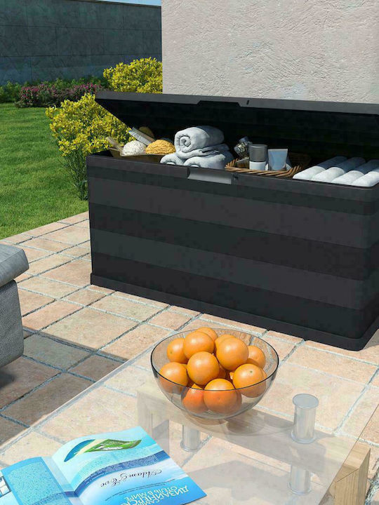 vidaXL Cutie de depozitare pentru exterior din polipropilenă 280lt Negru L117xW45xH56buc