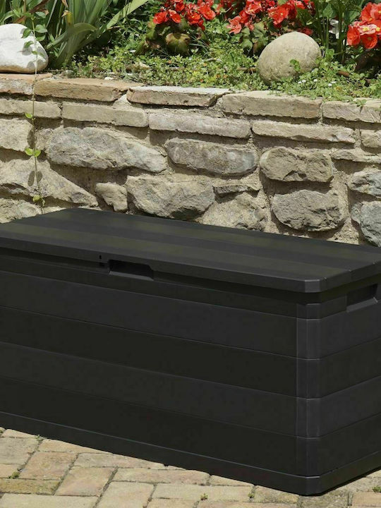 vidaXL Cutie de depozitare pentru exterior din polipropilenă 280lt Negru L117xW45xH56buc