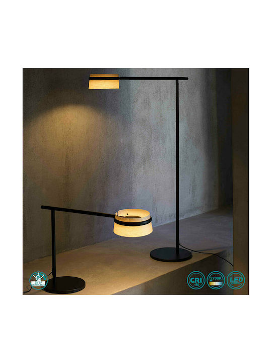Faro Barcelona Loop LED Floor Lamp H125xW26cm. with Warm White Light 600lm Black