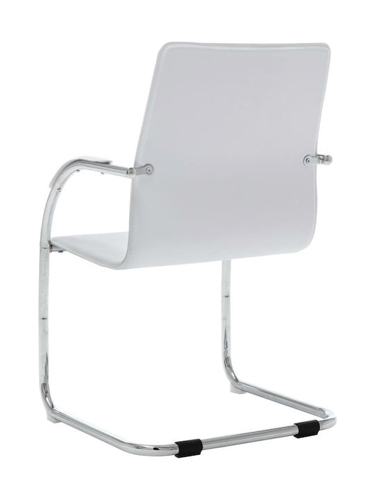 Chair Visitor Cantilever with Arms White 55x59x88cm 1pcs