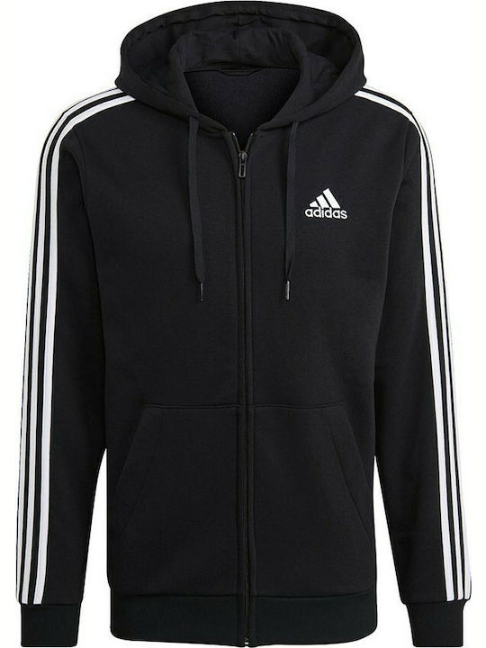 Essentials 3-Stripes Geacă cu Glugă Neagră