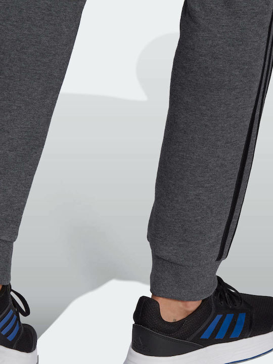 Essentials 3-Stripes Sweatpants with Elastic Gray