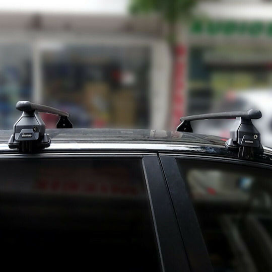 Menabo Metallic Car Roof Bars for Opel Grandland X 5D Set with Roof Rack Legs Black
