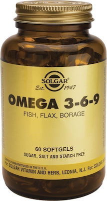 Solgar Omega 3 6 9 Fish, Flax, Borage Ιχθυέλαιο 60 μαλακές κάψουλες