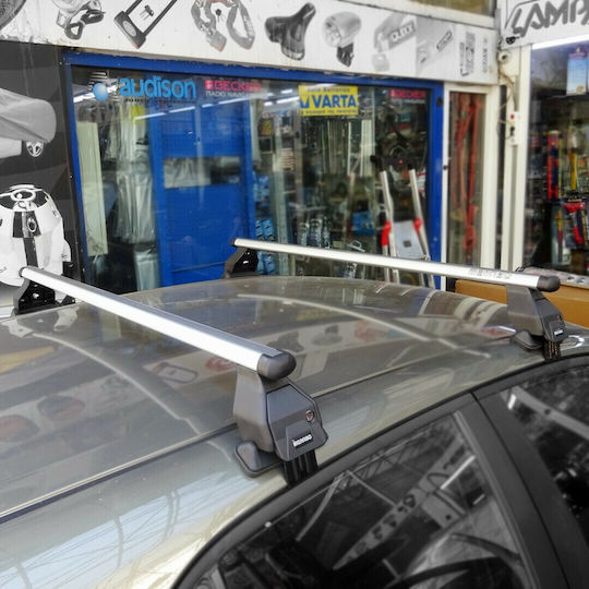 Menabo Autodachträger Aluminium 112cm für Toyota Corolla 5D 2018+ mit Dachträgerfüßen Silber