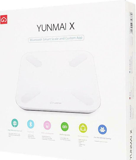 Yunmai Smart X Smart Bathroom Scale with Body Fat Counter & Bluetooth White