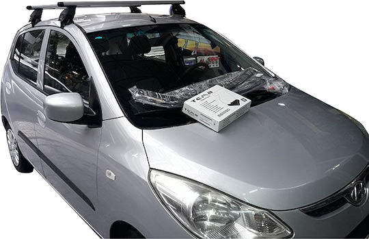 Menabo Aluminum Car Roof Bars for Hyundai i10 2007-2013 Set with Roof Rack Legs M.P.HI10.07