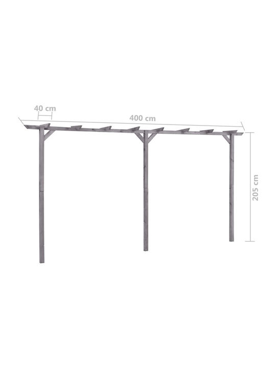 Gartenlaube Aus Holz Mit Decke In Grau Farbe 400x40x205cm