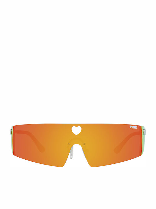 Victoria's Secret Women's Sunglasses with Silver Metal Frame and Orange Mirror Lens PK0008 16F