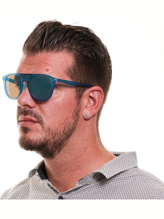 Polaroid Men's Sunglasses with Blue Plastic Frame and Blue Polarized Mirror Lens PLD6023/S 15M
