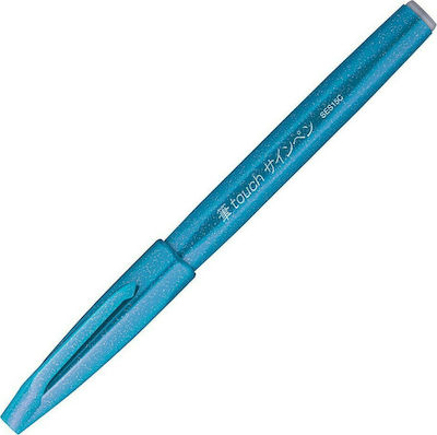 Pentel Brush Sign Pen Design Marker 1mm Light Blue